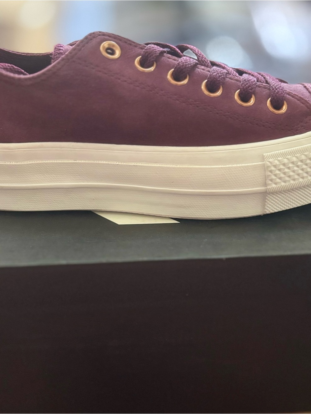 Converse Platform Sneakers in Plum with White Sole